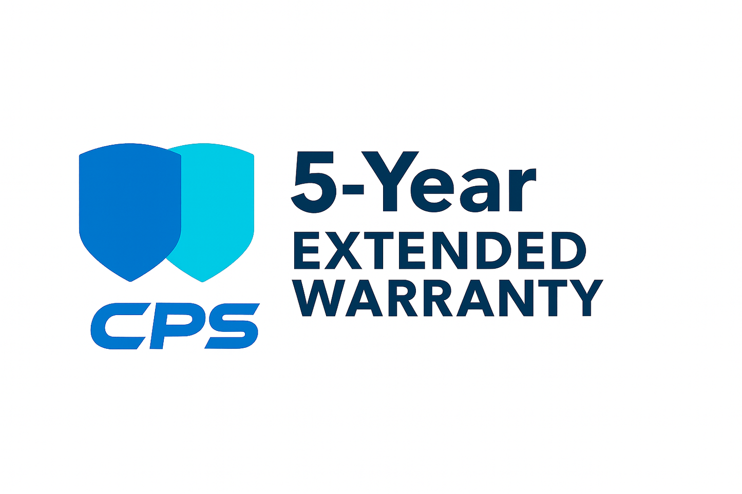 CPS 5-Year Extended Warranty badge offered by MRCOOL DIY Direct, showing extended protection for MRCOOL DIY mini splits, multi-zone heat pumps, and central HVAC systems.
