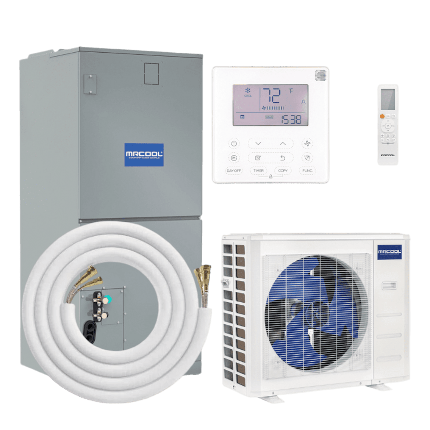 MRCOOL 36K BTU HyperHeat Central Ducted Air Handler and Heat Pump Condenser - 16 SEER2, CENTRAL-36-HP-230A00 -