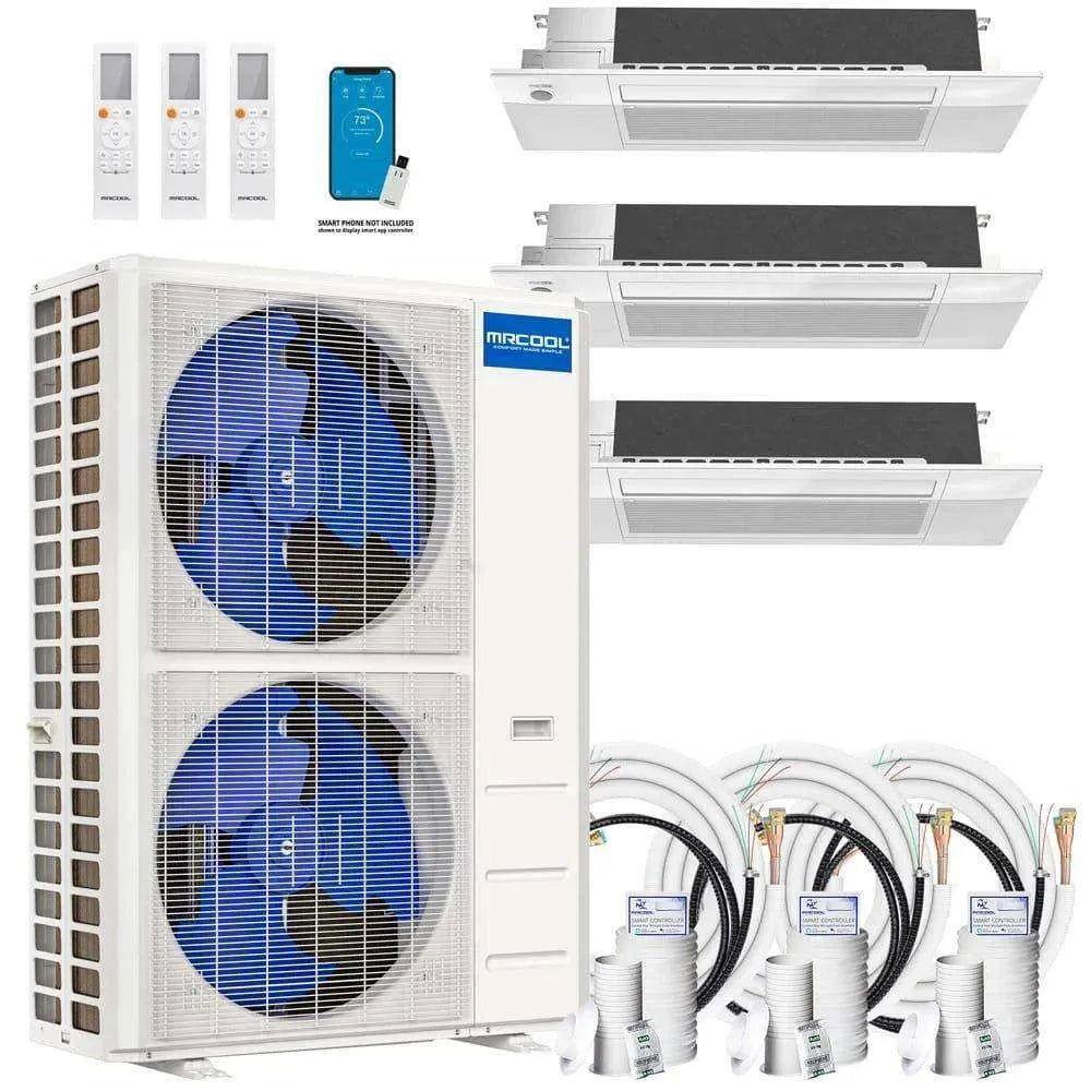MRCOOL DIY 4th Gen 3-Zone 48,000 BTU 22 SEER (9K + 12K + 18K) Ductless Mini Split AC and Heat Pump with Ceiling Cassettes - 230V -