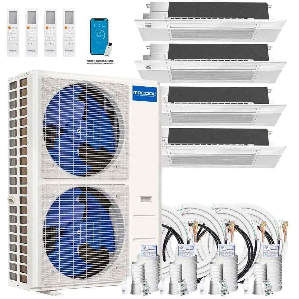 MRCOOL DIY 4th Gen 4-Zone 48,000 BTU 21 SEER (9K + 9K + 12K + 18K) Ductless Mini Split AC and Heat Pump with Ceiling Cassettes - 230V -