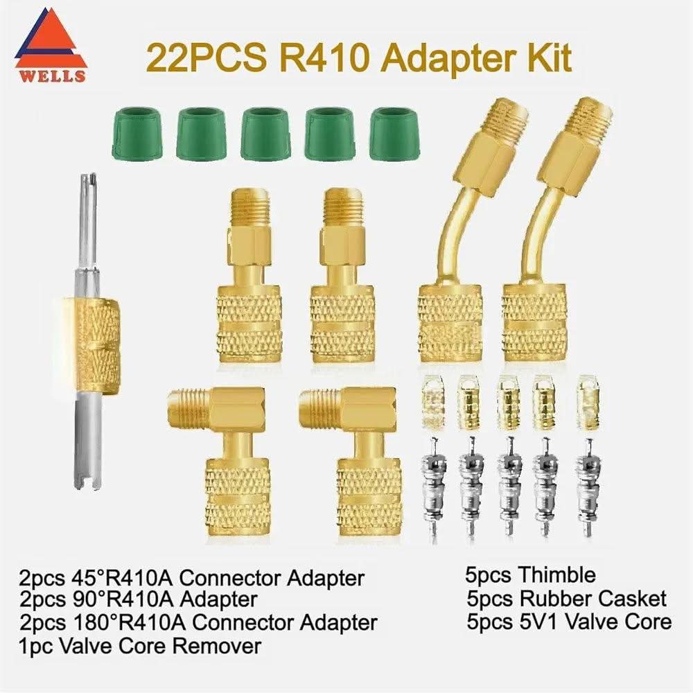 R410A Refrigerant Mini-Split Adapter 22-Piece Kit -