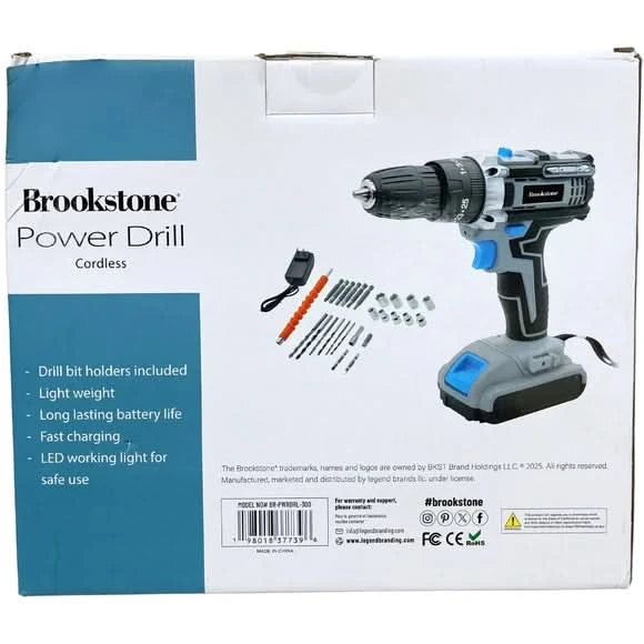 Brookstone 21V rechargeable cordless drill kit with 30-piece tool set from MRCOOL DIY Direct