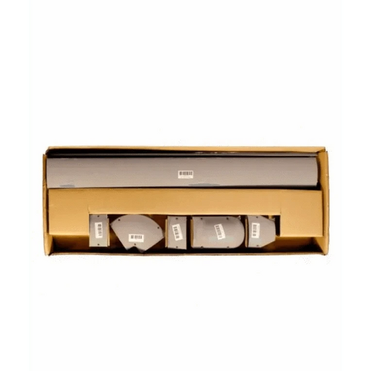 Cover Guard CGKITG 4.5-inch Gray Wall Duct Kit by RectorSeal – complete HVAC line set cover system featuring 12 ft of duct, couplers, wall inlet, elbow, end cap, and installation hardware.