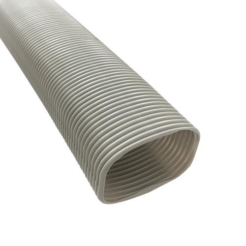 Gray 4.5-inch wide by 36-inch long large flex elbow for HVAC line set covers, durable and UV-resistant