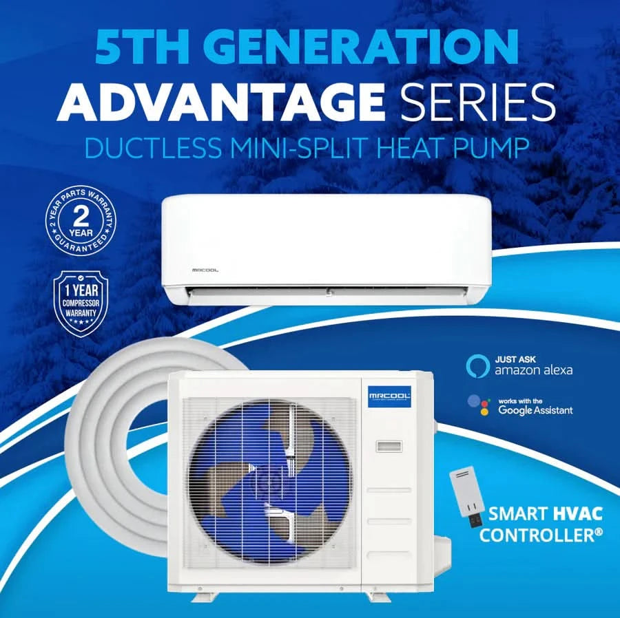 MRCOOL Advantage 5th Gen 12,000 BTU 21.2 SEER2 Ductless Mini Split Air Conditioner and Heat Pump - 115V