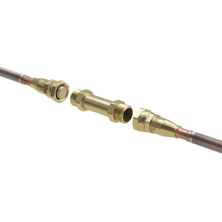 MRCOOL No-Vac Coupler Set NVCOUPLER-3834 – 3/8 x 3/4 pre-charged line set connectors for Central Ducted HyperHeat and VersaPro HVAC systems