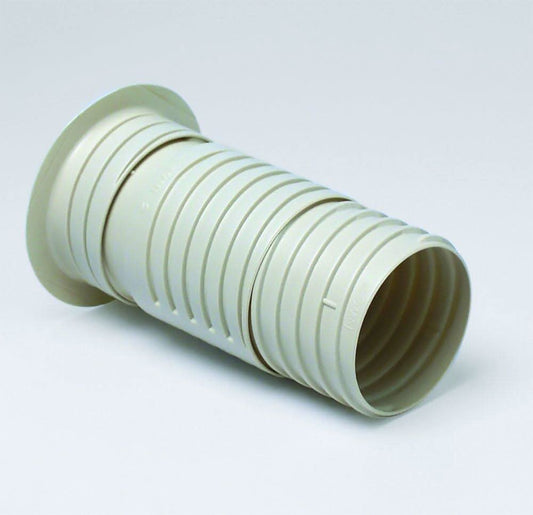 RectorSeal 83017 PVC wall duct sleeve for MRCOOL DIY mini-split systems — flexible telescoping HVAC wall sleeve for condensate drain hose installation and sealing.