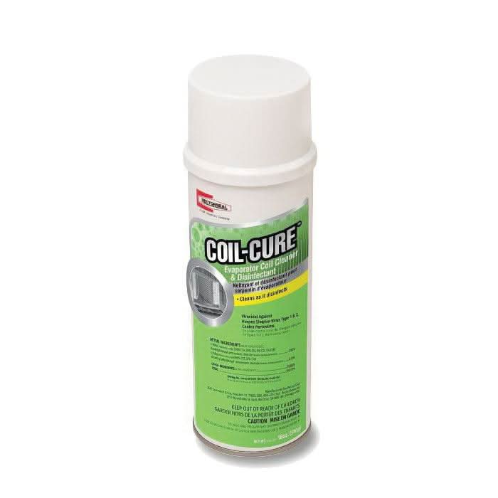Rectorseal Coil-Cure 11070 HVAC no-rinse coil cleaner and disinfectant spray, 18 oz aerosol can for evaporator and condenser coils, mold and mildew control
