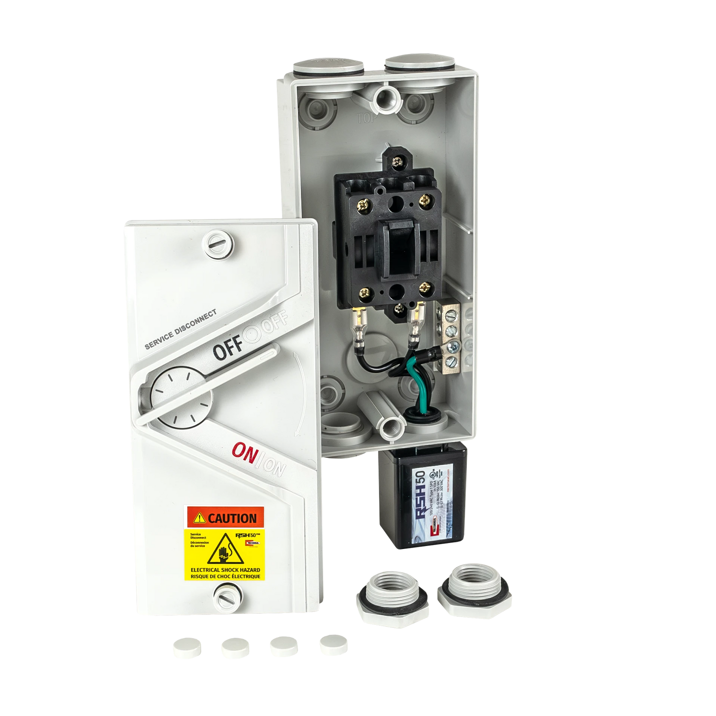 RectorSeal RSH-50 60 amp weatherproof HVAC disconnect box with built in surge protection