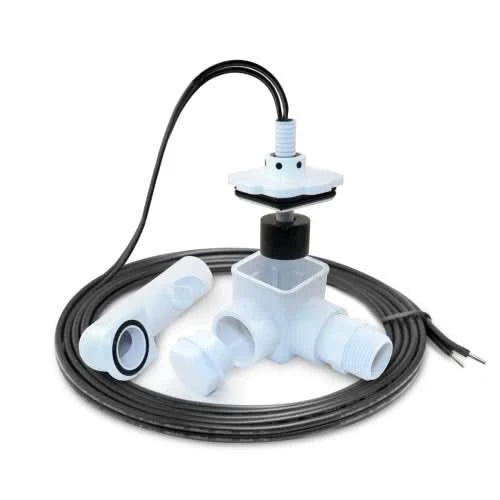 Safe-T-Switch SSL elbow condensate overflow shut off switch with adjustable float and inline cleanout for HVAC drain protection