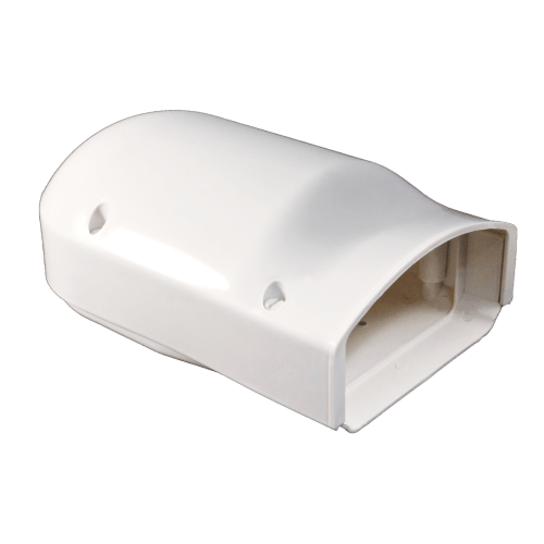 4.5-inch Wall Inlet in white for HVAC line set covers, suitable for top or bottom applications