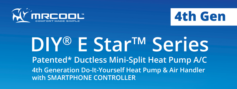 MRCOOL 4th Generation DIY Single Zone Mini Split System – indoor and outdoor units showing sleek design and energy-efficient performance for spaces up to 1,750 sq. ft, available at MRCOOL DIY Direct.