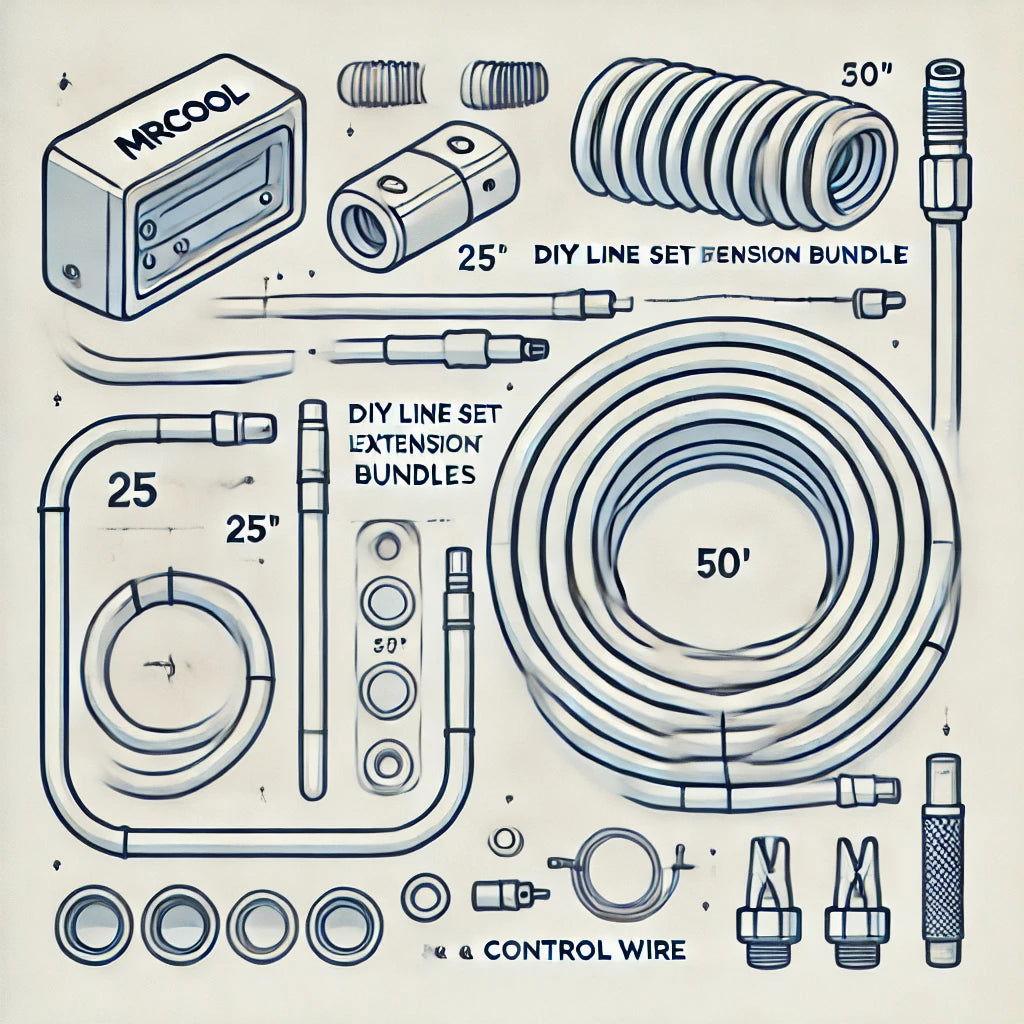 MRCOOL DIY Direct Line Set Extension Bundles | Add Line Set Length with ...