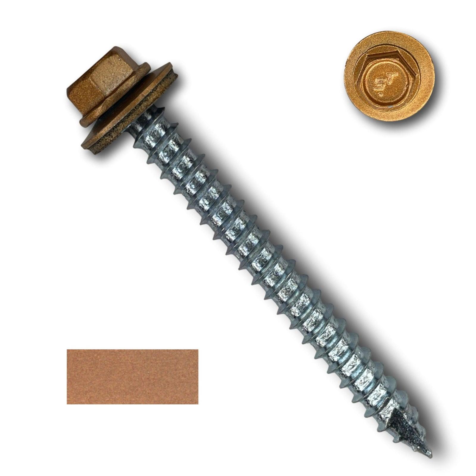 #14 Metal Roofing Screws (Metal-to-Wood) - Oversized Rescue Screw, 250 Pack - 