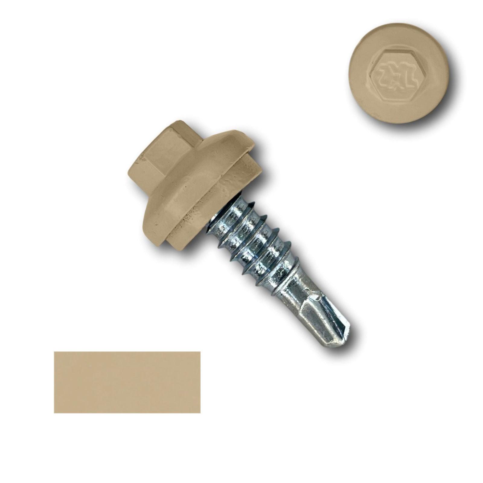 #14 x 7/8" Stitch Lap ZXL Dome Cap Metal Building Screws, Self-Drilling - 250 Pack - 
