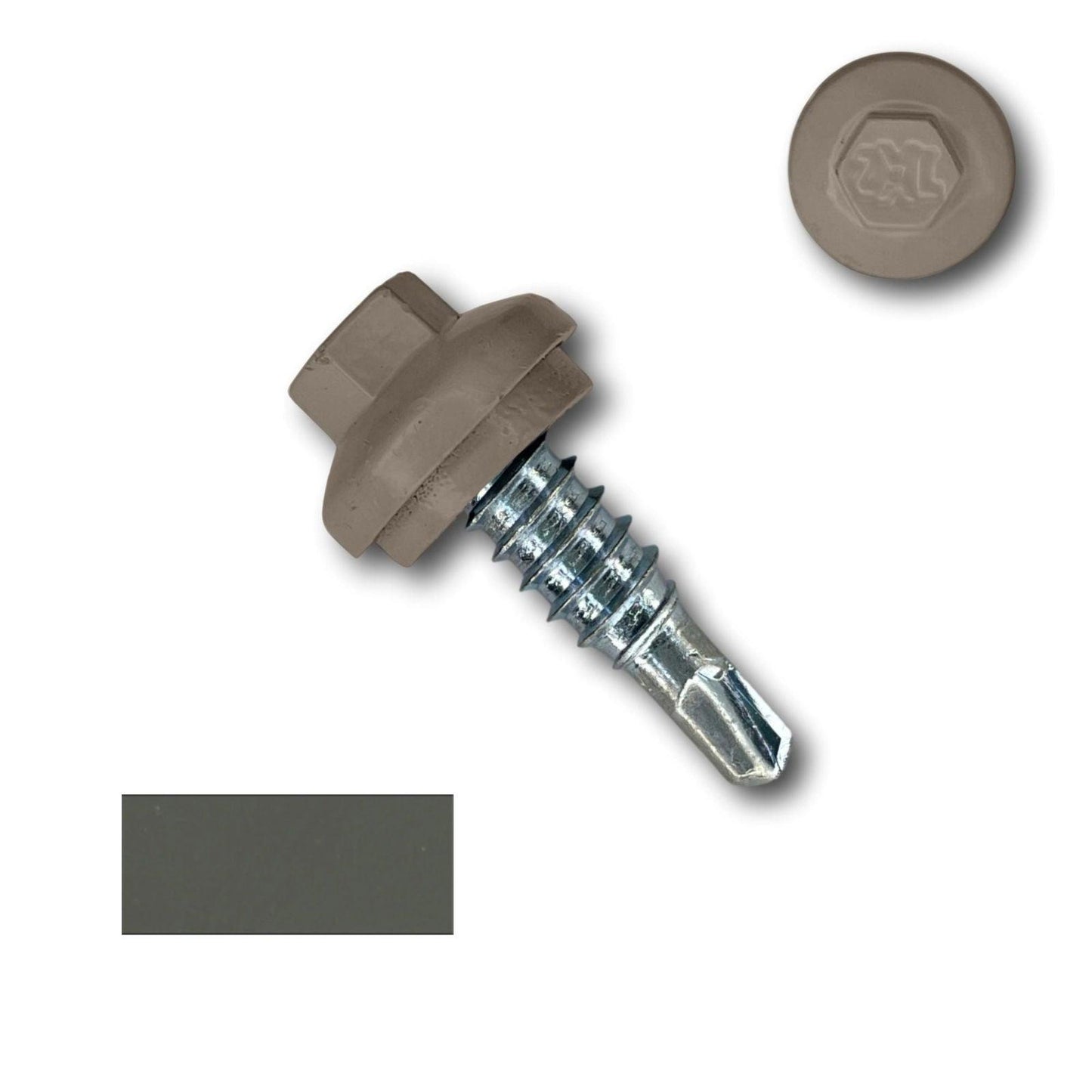 #14 x 7/8" Stitch Lap ZXL Dome Cap Metal Building Screws, Self-Drilling - 250 Pack - 
