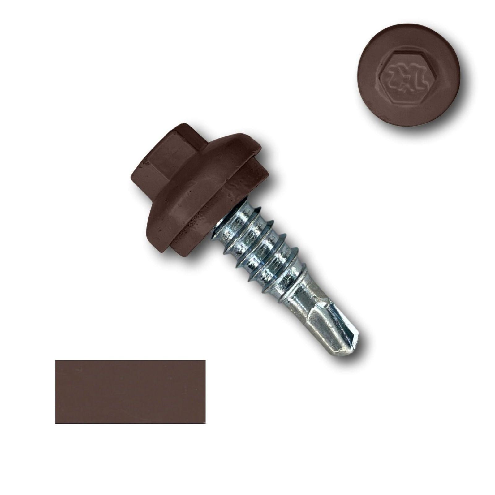 #14 x 7/8" Stitch Lap ZXL Dome Cap Metal Building Screws, Self-Drilling - 250 Pack - 