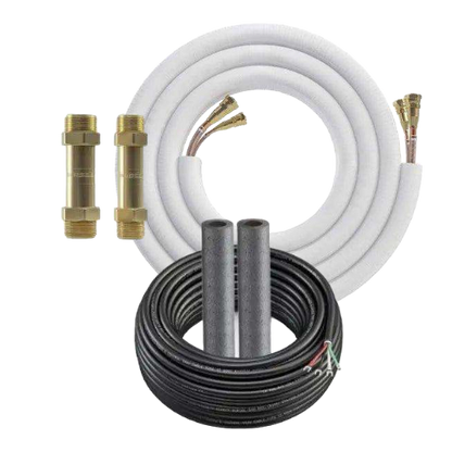 16' Install Kit for 24/36k BTU Gen 4 DIY or Easy Pro Systems - 25 Foot Pre-Filled Line Set With Wire and 2 Couplers - 