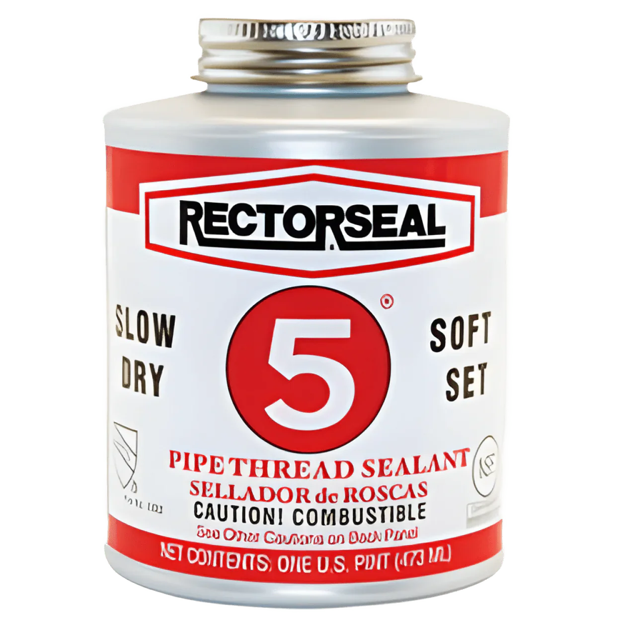 RectorSeal 25431 No. 5 Pipe Thread Sealant, 1 Pint Brush Top Can, Yellow