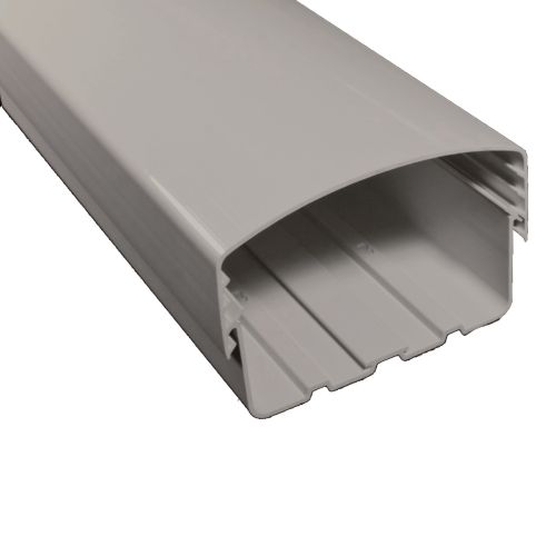 Gray 4.5-inch wide by 78-inch long channel base and cover for HVAC line set protection