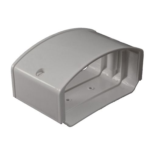 Gray 4.5-inch coupler for connecting HVAC line set channels, durable and UV-resistant