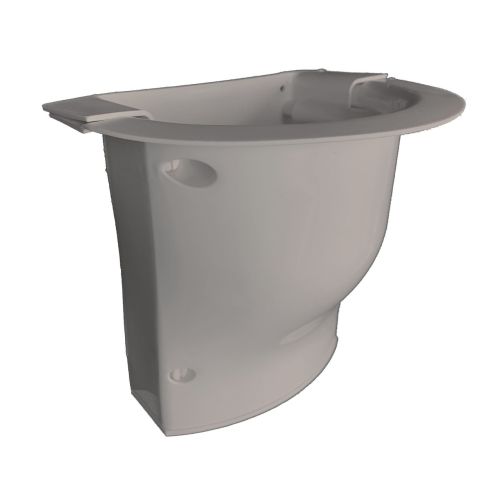 Gray 4.5-inch soffit inlet for line set covers, designed to conceal soffit holes and hold line sets securely in 4.5-inch channels