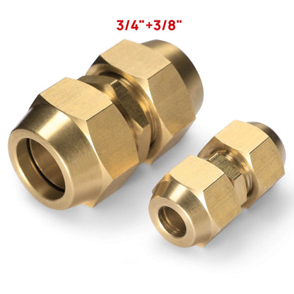 HVAC Flare Coupler Connectors for Traditional Refrigerant Line Sets | 1/4 x 3/8, 1/4 x 1/2, 1/4 x 5/8, 3/4 x 3/8 Brass Line Set Unions for Mini Split & Residential HVAC Systems