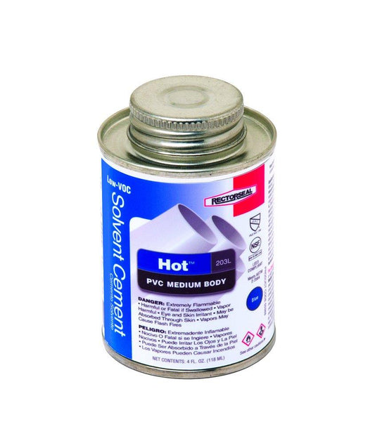 Rectorseal 55988 Hot 203L 4 oz. Fast Set Plastic Blue Pipe Cement