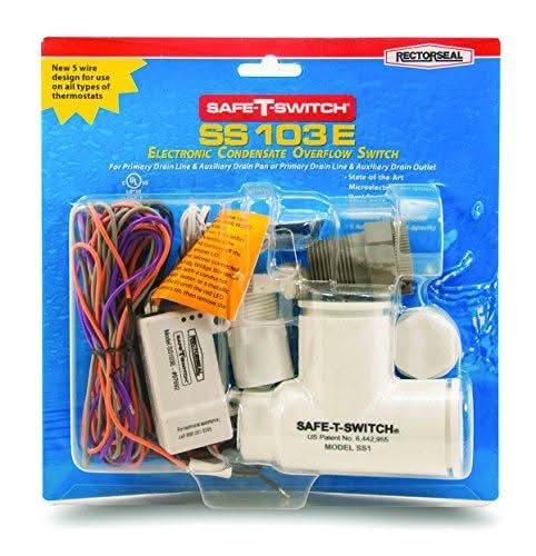 Packaged RectorSeal condensate overflow safety switch with wiring
