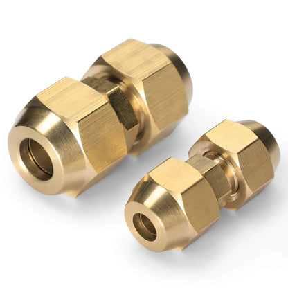 HVAC Flare Coupler Connectors for Traditional Refrigerant Line Sets | 1/4 x 3/8, 1/4 x 1/2, 1/4 x 5/8, 3/4 x 3/8 Brass Line Set Unions for Mini Split & Residential HVAC Systems