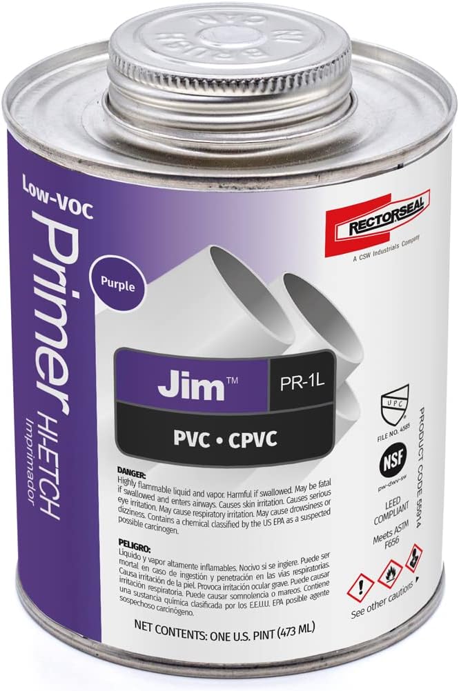 Rectorseal 55914 Jim PR-1L Primer Low VOC Purple 16 Fl Oz