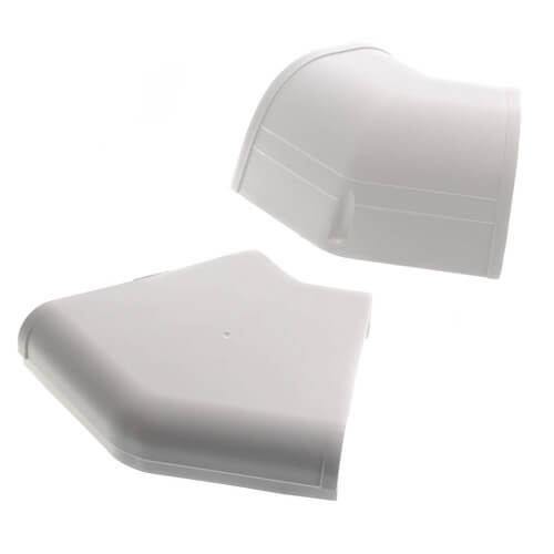 Fortress 4.5" 45° Flat Elbow – LKF122W (White) | Lineset Cover Fitting | MRCOOL Compatible