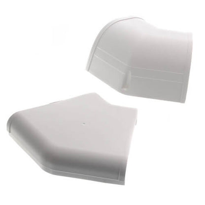 Fortress 4.5" 45° Flat Elbow – LKF122W (White) | Lineset Cover Fitting | MRCOOL Compatible