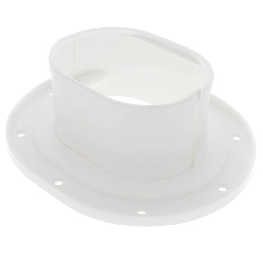 Fortress 4.5" Wall Flange – LWF122W (White) | Lineset Cover Trim Plate | MRCOOL Compatible