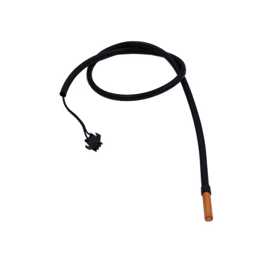 MRCOOL Temperature Sensor 11201007002320 showing copper-tipped probe with coiled black lead and dark connector