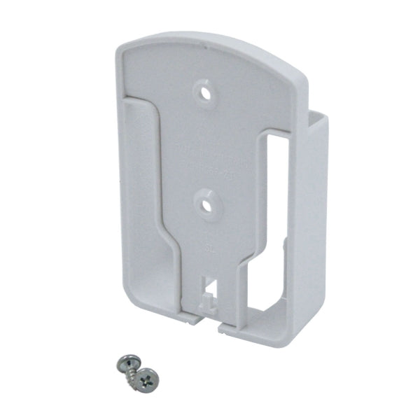 MRCOOL Mounting Hardware 12122000027147 showing white remote holder with mounting holes and screws