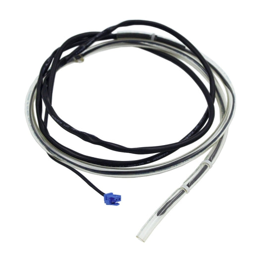 MRCOOL Temperature Sensor 11201007004864 showing coiled sensor cable in clear sleeve with blue connector
