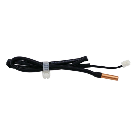 MRCOOL Temperature Sensor 11201007000094 showing copper-tipped probe with coiled black lead and white connector