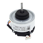 MRCOOL Fan Motor 11002015016793 showing white cylindrical housing with metal shaft and wiring connector