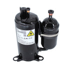 MRCOOL Compressor 11103020006759 showing black compressor with attached cylinder, capped fittings and mounting feet