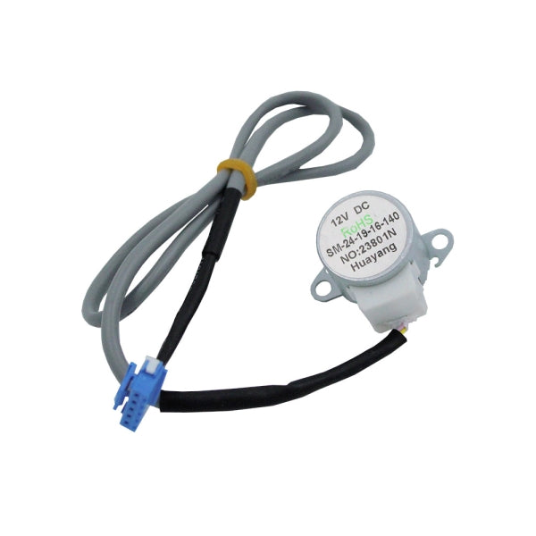 MRCOOL Stepper Motor 11002010001486 showing small round motor with gray cable and blue connector