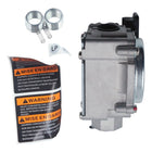 MRCOOL Gas Valve 17427600001389 showing gray valve body with springs, an LP-marked component and warning labels
