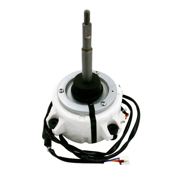 MRCOOL Fan Motor 11002015020443 showing white housing, metal shaft and looped black cable