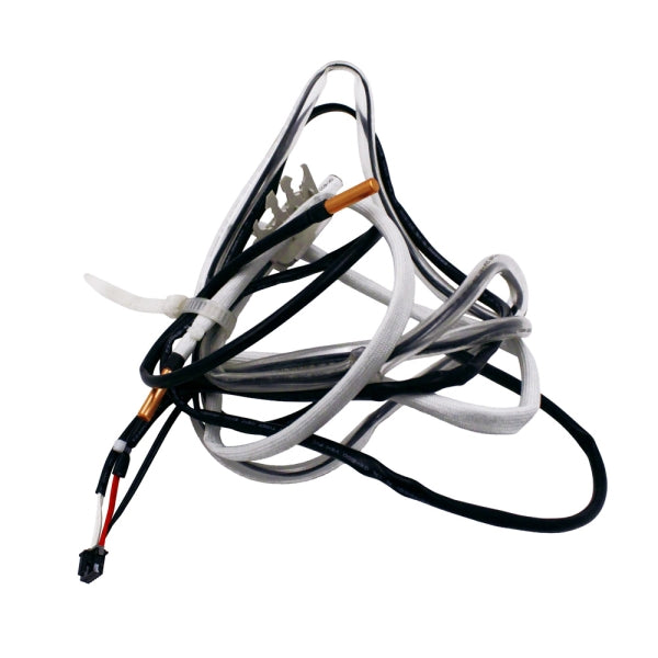 MRCOOL Temperature Sensor 11201011001207 showing sensor harness with copper probes, sleeved leads and wiring connectors