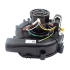 MRCOOL Combustion Blower and Motor Assembly 17400801010489 showing black blower housing and motor with colored wiring and connectors
