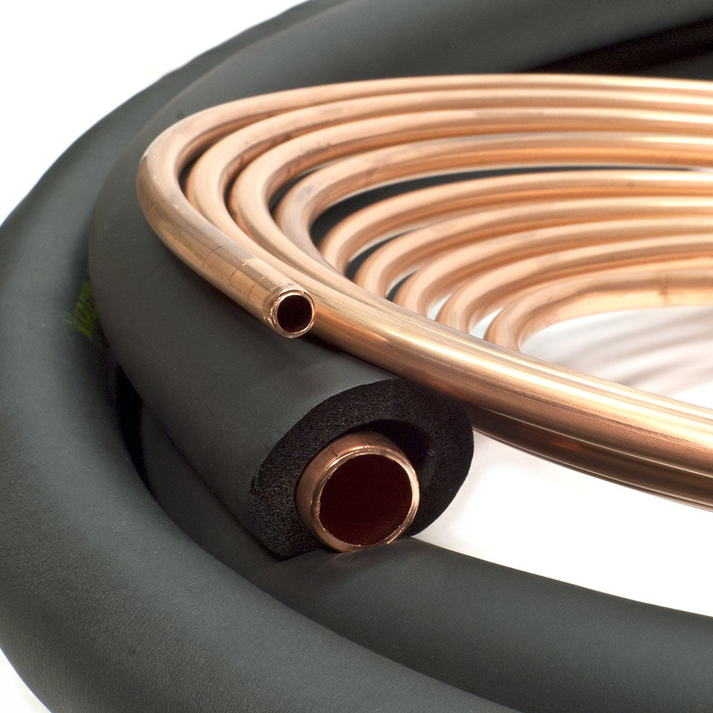Copper Insulated HVAC Line Set – 3/8" x 3/4" | 25ft, 35ft, 50ft | For MRCOOL HyperHeat, VersaPro, Universal & Pro-Direct | Professional Installation
