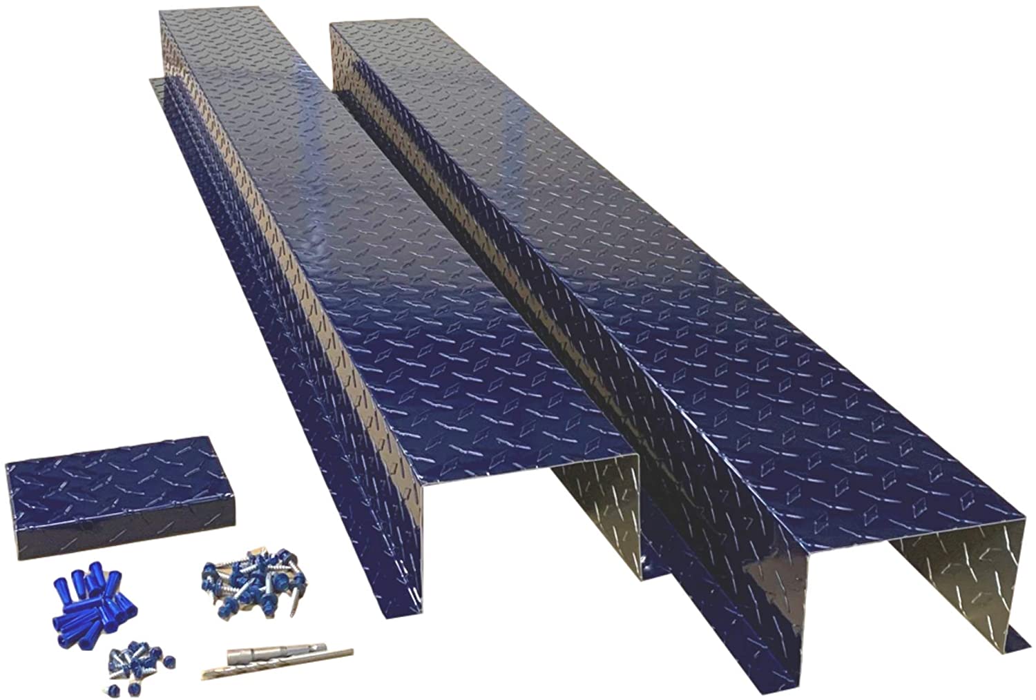 Residential Series - Aluminum Diamond Plate Metal HVAC Line Set Covers Indigo Blue Diamond Plate