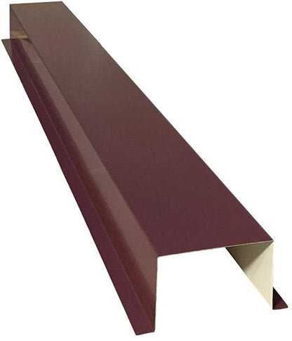 A piece of the Residential Series - Painted HVAC Line Set Cover Extensions - Additional 5 Foot Extension Section by Perma Cover with a right-angled bend, designed for edge protection or weatherproofing. The metal is glossy and smooth, featuring a seamless and durable finish. The extension has a precise linear design, set against a plain white background.