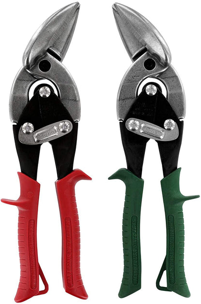 MIDWEST Aviation Tin Snips - Offset Tin Cutting Shears - High Quality, Combo Pack - 