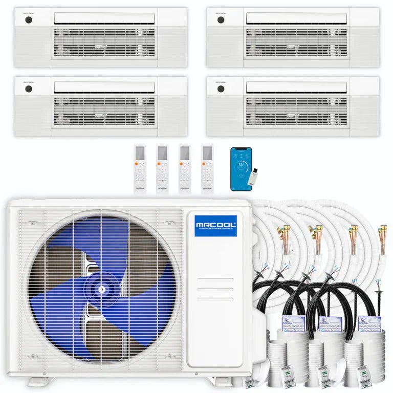 MRCOOL DIY 5th Gen 4-Zone 27,000 BTU 23 SEER2 (9K + 9K + 9K + 12K) Ductless Mini-Split Air Conditioner and Heat Pump with Ceiling Cassettes